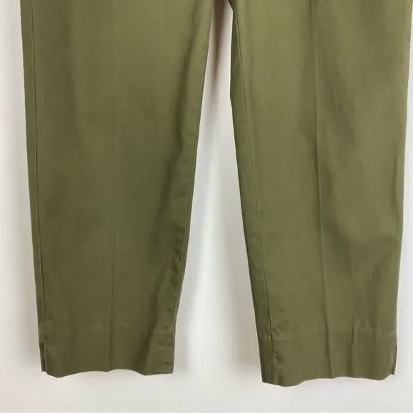 Talbots Perfect Crop Women’s Pants Slim Leg Loden Frost Olive Green Size 2P - Picture 4 of 10